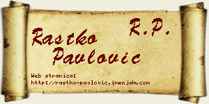 Rastko Pavlović vizit kartica